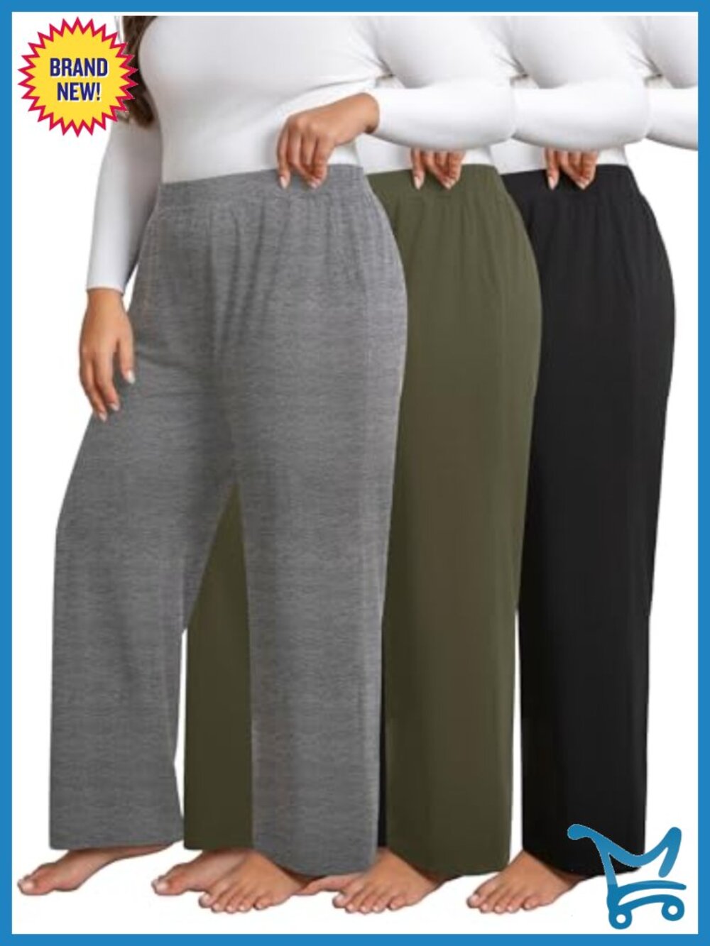 Plus Size Wide Leg High Waist Sweatpants Yoga Lounge Pants Pockets Pull On